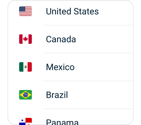 Abc connect step 2, choose VPN server location